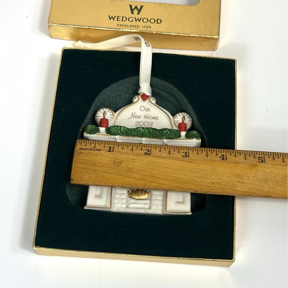 WEDGWOOD Porcelain 2003 Our New Home Christmas Ornament Fireplace NIB - Picture 7 of 11